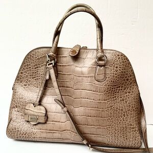 Moschino Lg Satchel Embossed Alligator Leather.